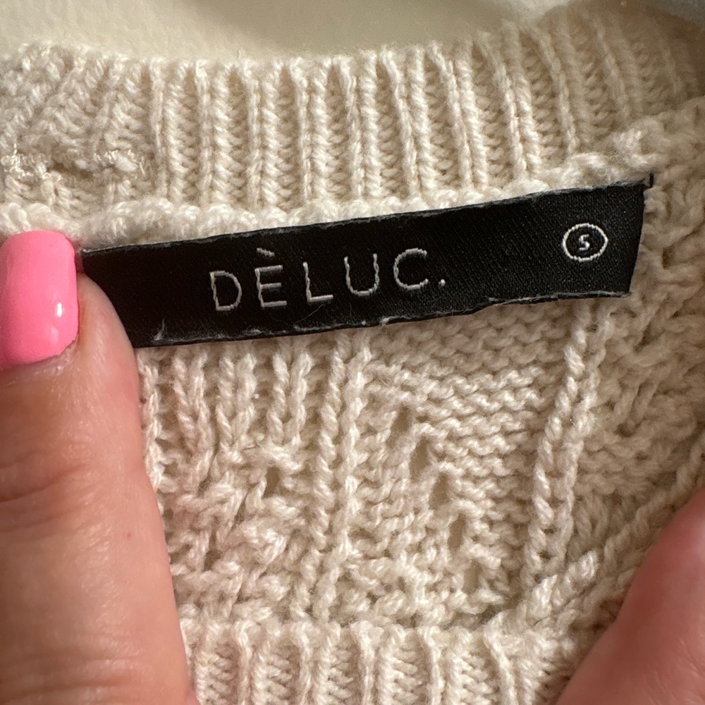 Deluc Cream Knit Top with Ruffles - Picture 3 of 5